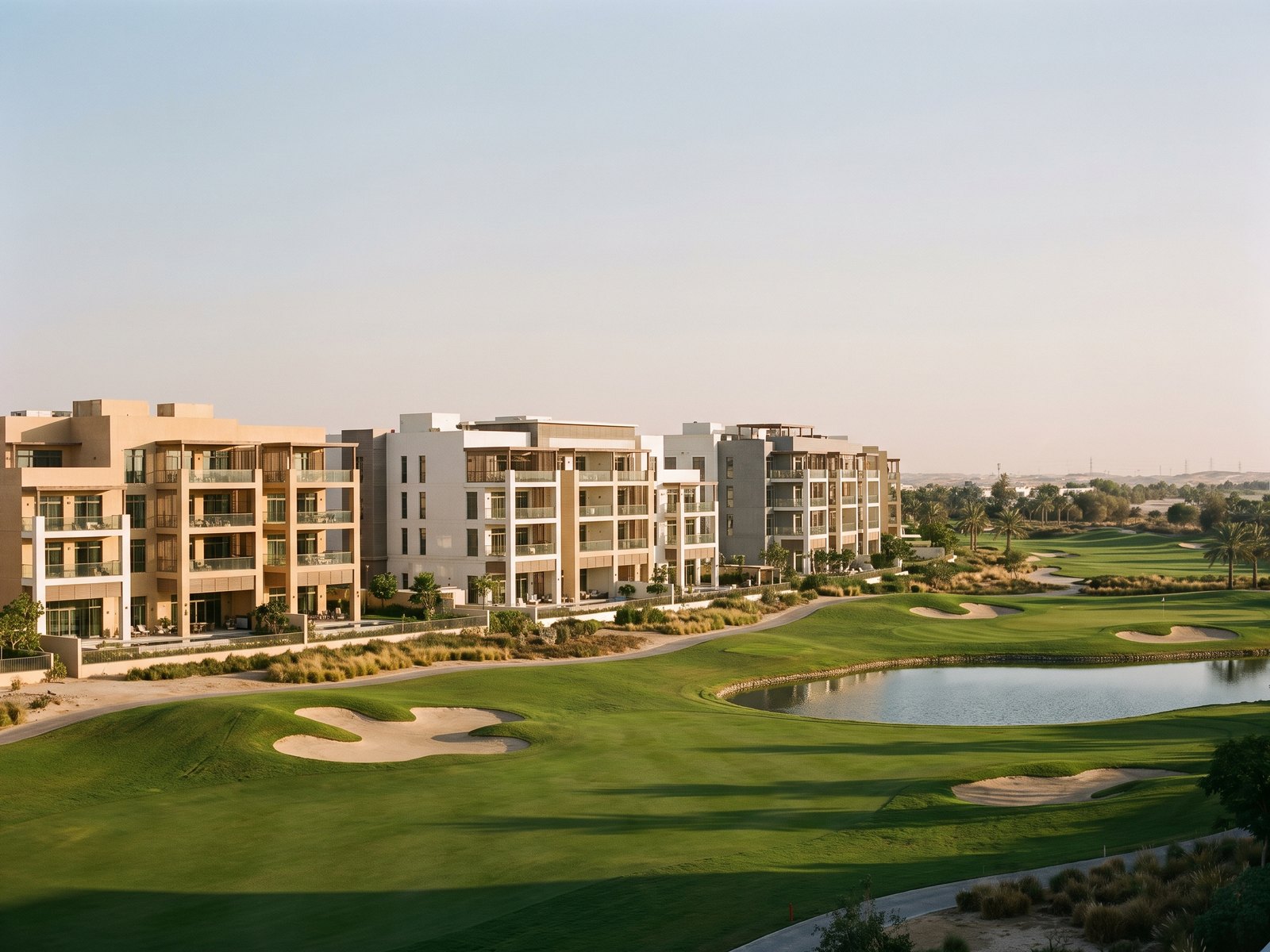 Impression of Golf Views, Emaar South: mid-rise buildings with generous balconies along the golf course